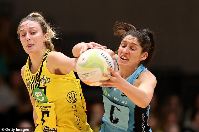 The Netball Super League is the top division in Great Britain.  Pictured are last year's Manchester Thunder and Surrey Storm