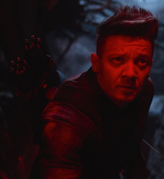 Jeremy hasn't been in a movie since 2019, when he played his Marvel role Hawkeye in Avengers: Endgame (pictured) and had a voice role in the animated film Arctic Dogs