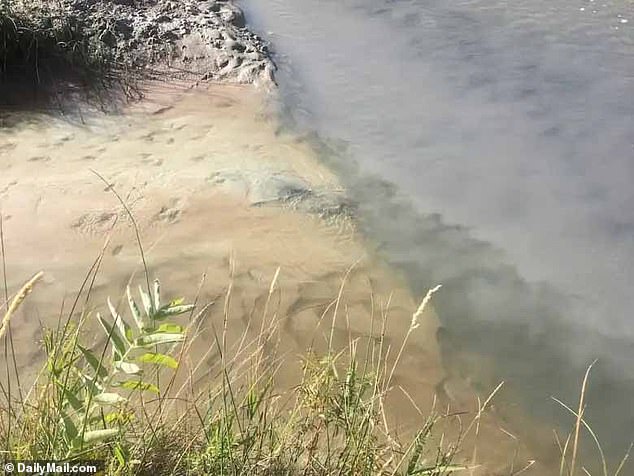 The above shows Alkali Creek in Wyoming that has become contaminated with waste from oil and gas companies.  The waste discharges into groundwater supplies and then ends up in tap water