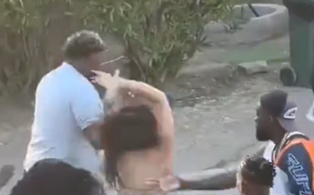 Moments later, he delivered a devastating blow to a second woman who ran in to intervene