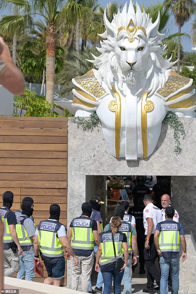 The national police enters the grounds of Puerto Banus on May 25, 2024