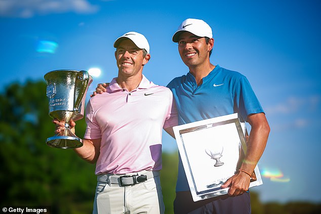 McIlroy celebrated his caddie Harry Diamond's (right) birthday the night before.