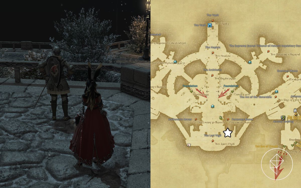 An FFXIV map showing where to find Torsefers in Ishgard