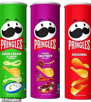 Pringles are made using finely ground potato powder, cornstarch and water