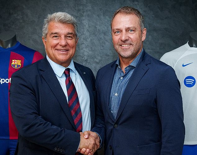 Barcelona announced the appointment of Hansi Flick (right) as their new first-team manager