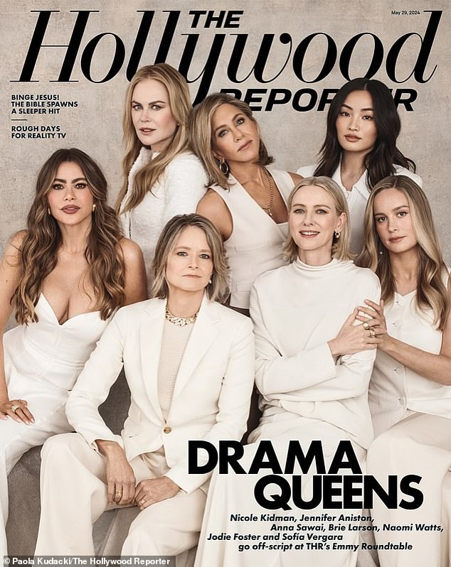 She spoke to the Hollywood Reporter's Drama Actress Roundtable in a group interview with (from left) Sofia Vergara, Jennifer Aniston, Naomi Watts, Anna Sawai and Brie Larson