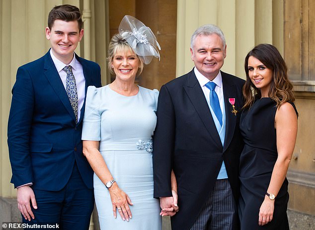 Eamonn pictured with daughter Rebecca (R) who he shares with Gabrielle and his son Jack (L) who he shares with Ruth