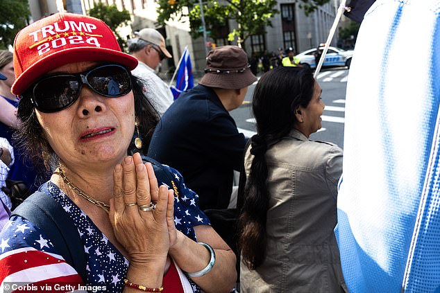 Trump supporters cried outside the courthouse after the guilty verdict was handed down