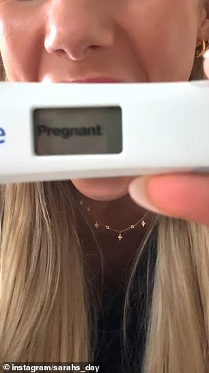 In the nine-minute YouTube video, Sarah underwent several negative pregnancy tests until she received a positive result on a digital stick