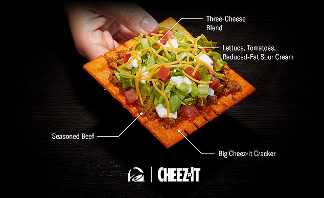 The Big Cheez-It Tostada contains all the ingredients from the Crunchwrap, except it has grated cheese instead of the cheesy sauce