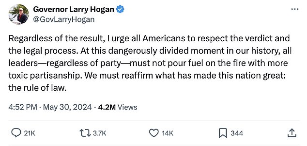 Hogan told Americans: 