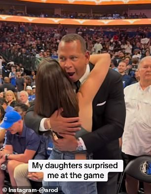 Alex Rodriguez is surprised by his daughter Natasha