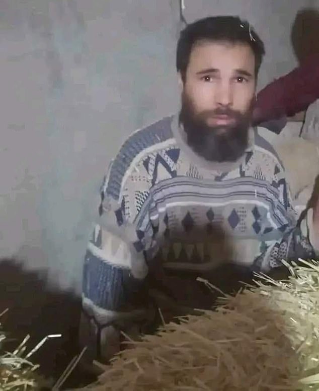 Omar Bin Omran as he was found earlier this week in a sheepfold in El Guedid, Algeria, after 26 years of captivity