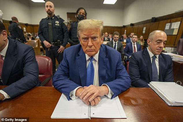 Former President Donald Trump in Manhattan Criminal Court on May 20