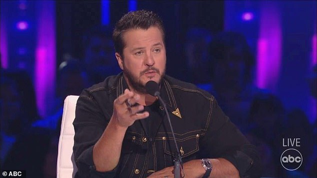 Luke Bryan was blown away by Abi Carter's performance of Adele's hit Hello on Sunday's two-hour live episode of American Idol's Adele Night on ABC