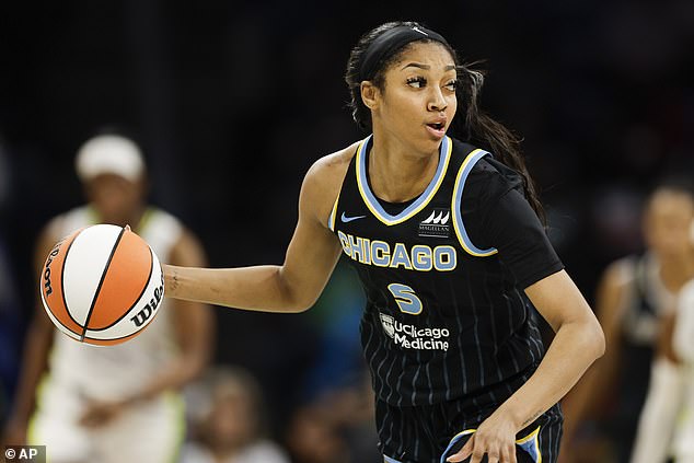 Sky forward Angel Reese nearly had a double-double in her first professional match for the Chicago Sky