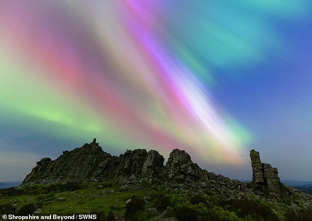 If you missed this weekend's stunning display of the Northern Lights pictured here over Shropshire, experts say there could be a third chance soon