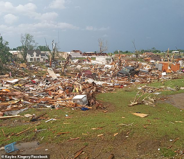 Shocking footage from Greenfield, Iowa, showed entire homes leveled after a tornado ripped through the state