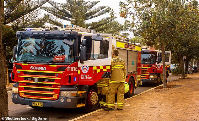 Jacqueline Fauvel, from Melbourne, said she had been waiting in line for coffee with her baby for 15 minutes when she witnessed a group of on-duty firefighters queuing briefly before leaving (supply)