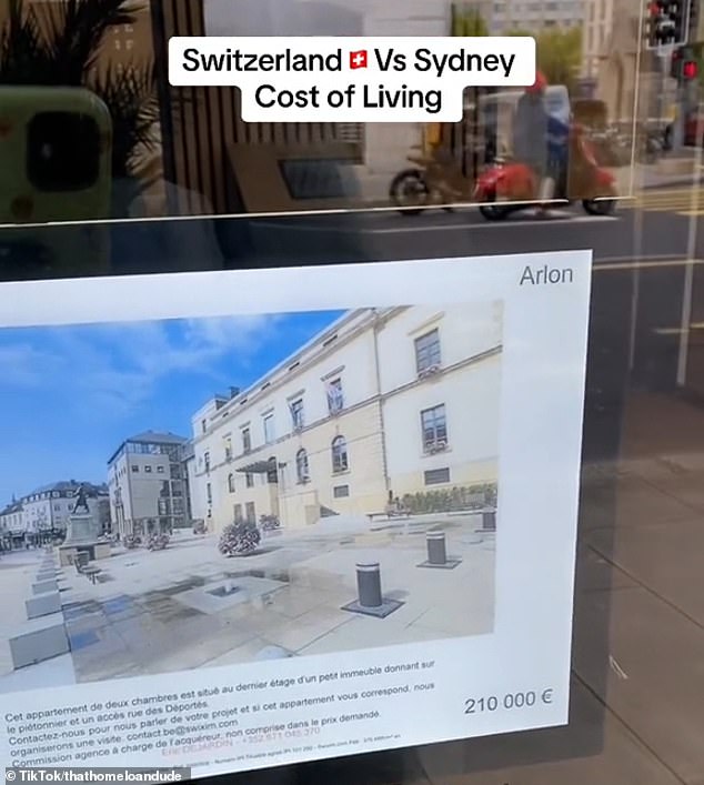 Traveler Quang Huynh compared the costs of living in Switzerland and Sydney.  He found an apartment for sale for just $210,000, while the average house price in Sydney is $1.6 million