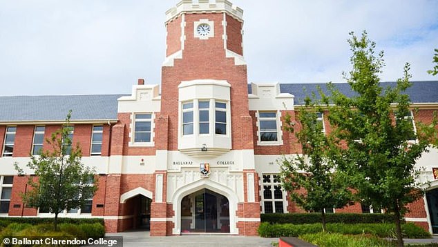 Ballarat Clarendon College (pictured) is testing a ban on bottled water in class during the 'colder months' for students in grades 5 to 9