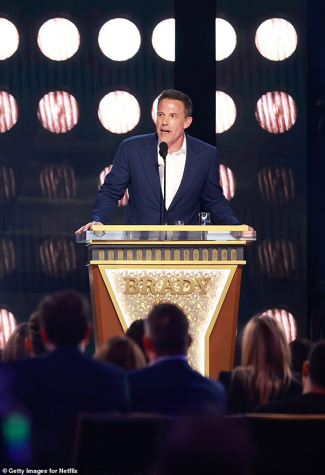 Meanwhile, Affleck was solo during his appearance on The Roast of Tom Brady on May 5