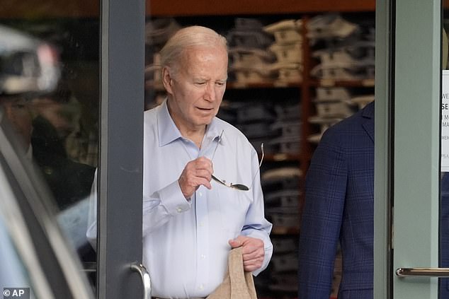 Joe Biden was seen leaving after clothes shopping at his Delaware home, while the president was seen at his usual weekend retreat for the Memorial Day holiday