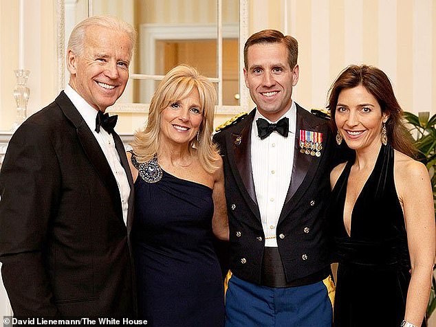 Then Vice President Joe Biden, Jill Biden, Beau and Hallie Biden in February 2012