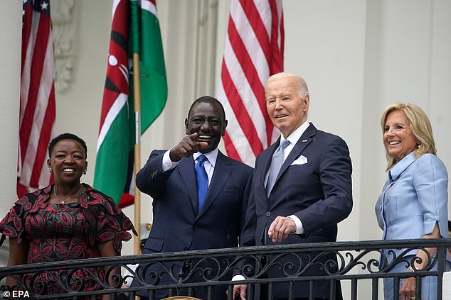 Kenyan First Lady Rachel Ruto, Kenyan President William Ruto and US President Joe Biden attended the arrival ceremony.  “Violence has toppled too many democracies in both of our regions,” Biden said as he prepared to brief Congress on a new allied status for the East African country.