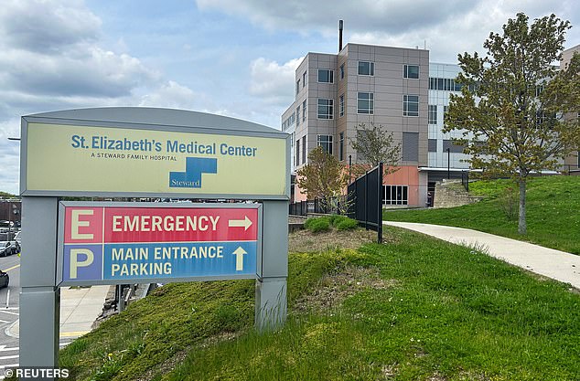 Steward Health Care, the largest private hospital chain in the US, filed for bankruptcy in Texas on Monday after months of financial instability (Photo: St. Elizabeth's Medical Center in Boston, Massachusetts)