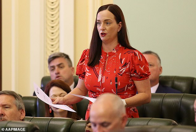 Queensland Labor MP Brittany Lauga's (pictured) electorate remains closed after her staff received threatening and offensive messages