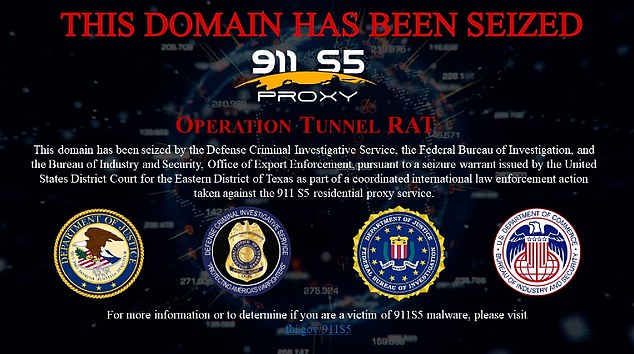 The domain for Wang's website has been seized in what federal officials have dubbed Operation Tunnel Rat