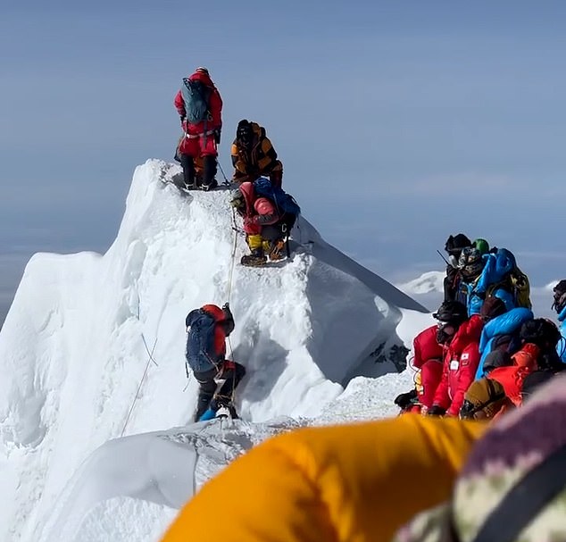 Experts fear overcrowding on the world's highest mountain may have played a role in the collapse of a cornice - an overhanging mass of hardened snow at the edge of a precipice - that led to the disappearance of Mr Paterson and his guide, Pastenji Sherpa , 23