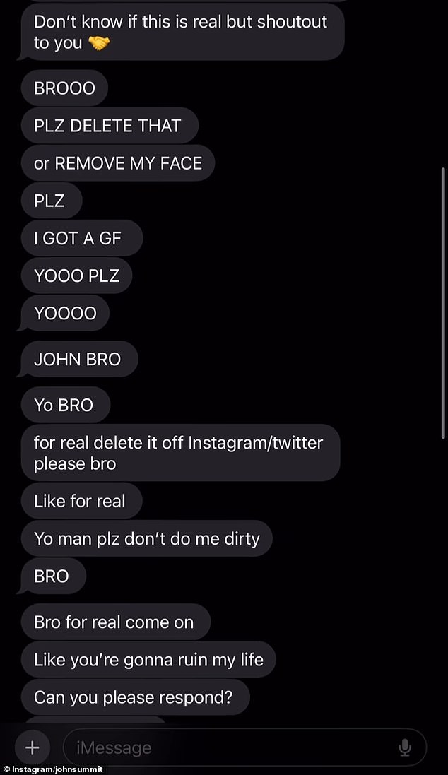 The 29-year-old DJ, amused by the interaction, posted a screenshot of the exchange to his Instagram Story