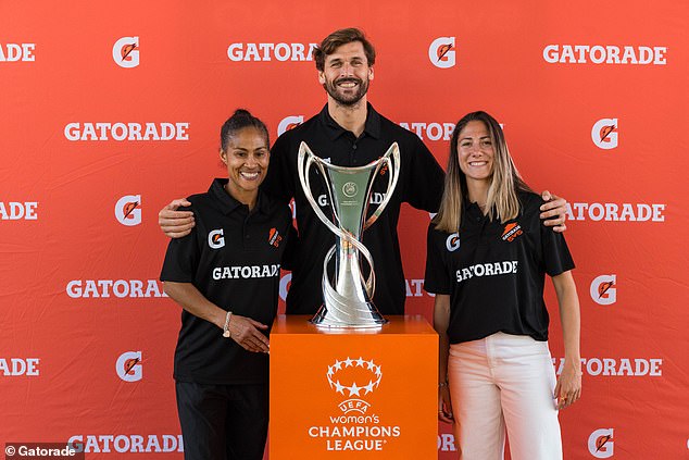 Yankey joined Spanish defender Laia Aleixandri and World Cup winner Fernando Llorente during the girls' 5v5 final at the UEFA Women's Champions League final in Bilbao