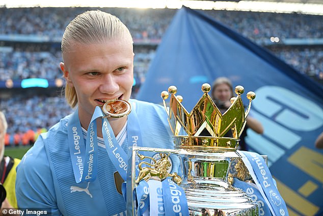 Erling Haaland helped Manchester City to the Premier League title, scoring 27 goals