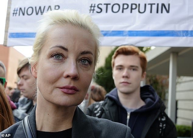 Yulia Navalnaya (pictured, in Berlin on election day in March), widow of Alexey Navalny, believes the Kremlin ordered her husband's murder