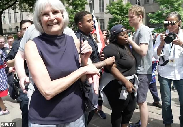 A British woman and her partner were reportedly chased from a New York City park by a group of Donald Trump supporters protesting near his hush money trial