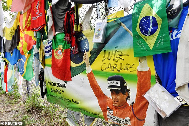 Tributes to Ayrton Senna graced the gates of the Imola circuit on the 30th anniversary of his death
