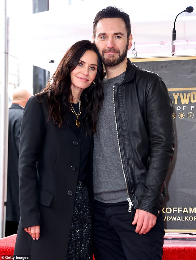 Johnny will be missed by his fiancée, former Friends star Courteney Cox, 59, who previously revealed he dumped her one minute into their first therapy session (pictured in February)