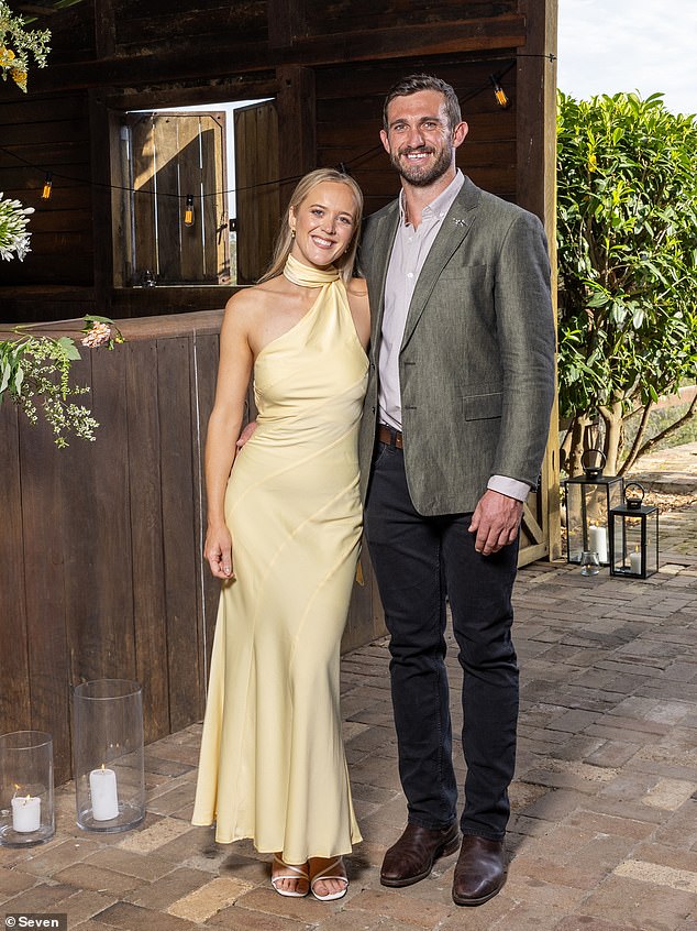Farmer Wants A Wife stars Joe and Sarah (pictured) have sparked split rumors after they both failed to attend Farmer Andrew's wedding to Jess