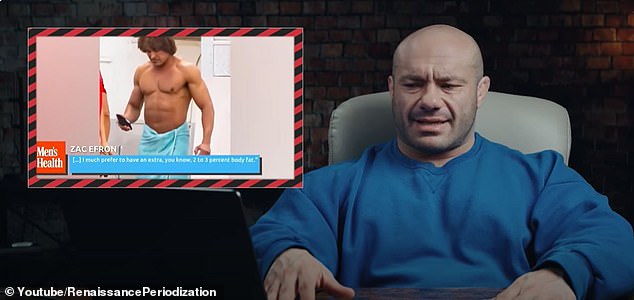 Podcast host Dr. Mike Israetel, professor of exercise and sports science at Leman College in New York City, posted a video in March exploring Zac Efron's diet and fitness routine.