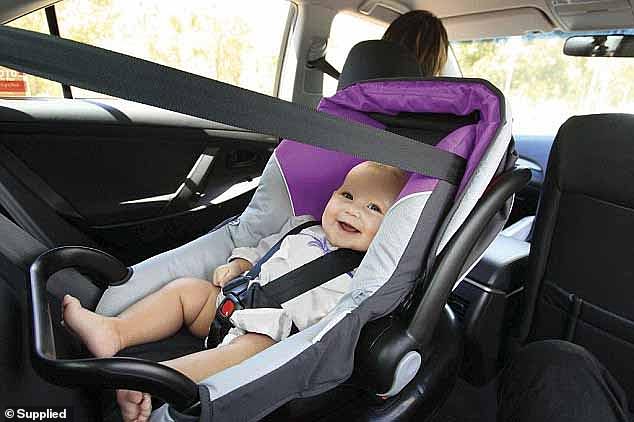 Four in 10 parents have admitted breaking the law by not letting their children sit in a car seat, a new survey has found.  And 22 percent had baby seats incorrectly facing forward (archive photo)