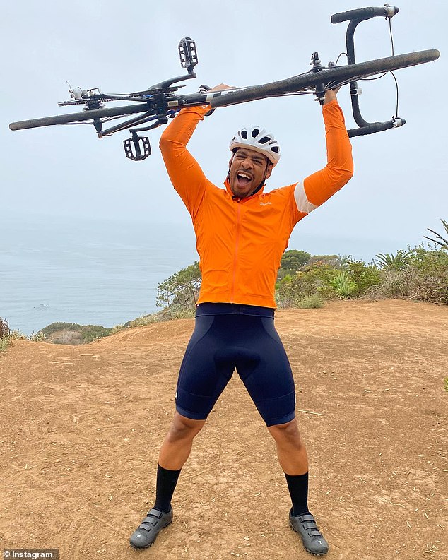 Some of the host's other cycling photos are littered with fire and heart emojis