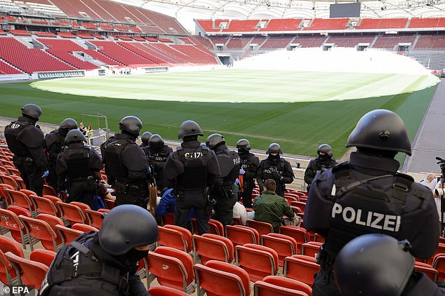 German police took part in an operational exercise at the MHP Arena in Stuttgart earlier this month