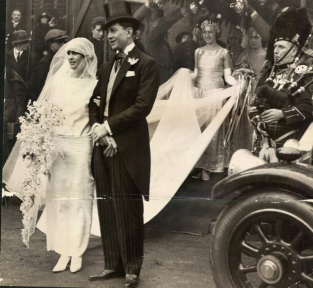 Joyce Brittain-Jones was the great love of King George II of Greece, but has disappeared from history.  Above: The English beauty on her wedding day in 1924. She married Jack Brittain-Jones, a soldier in the 1st Battalion, Black Watch