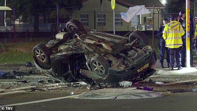 Emergency services were called to the Hume Highway near Worth Street in Greenacre shortly after 8pm on Tuesday following reports of a serious crash between a car and a motorcycle.