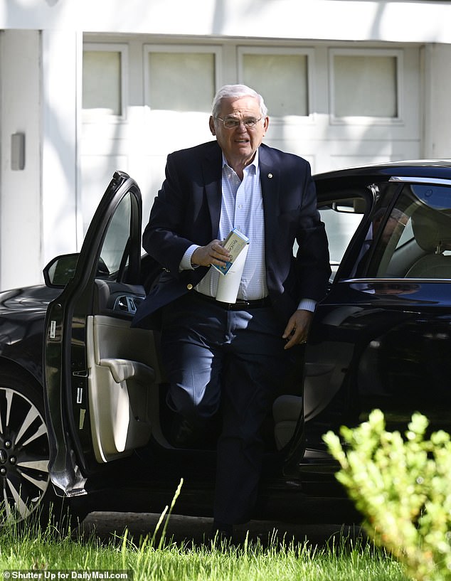 The old politician came home, got out of his car with the cream and went inside