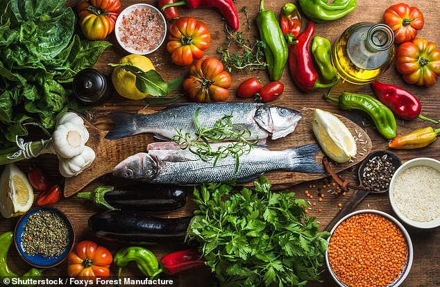 The diet is based on the diets of countries bordering the Mediterranean Sea, with an emphasis on vegetables, healthy fats such as olive oil and nuts, and protein from fish and beans