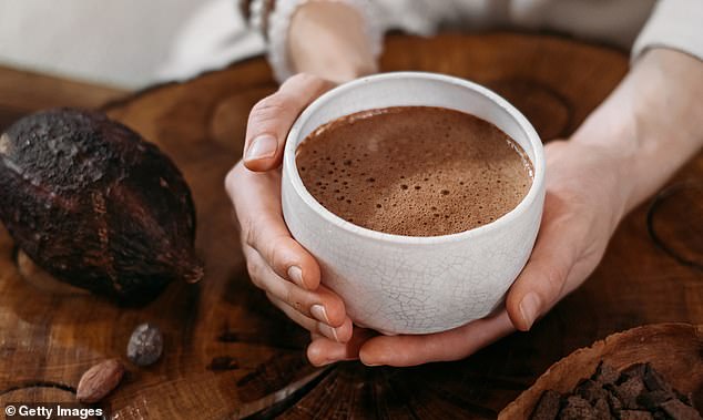 According to health coach Steve Bennett, hot chocolate made with unsweetened cocoa powder and stevia could help with weight loss (stock image)